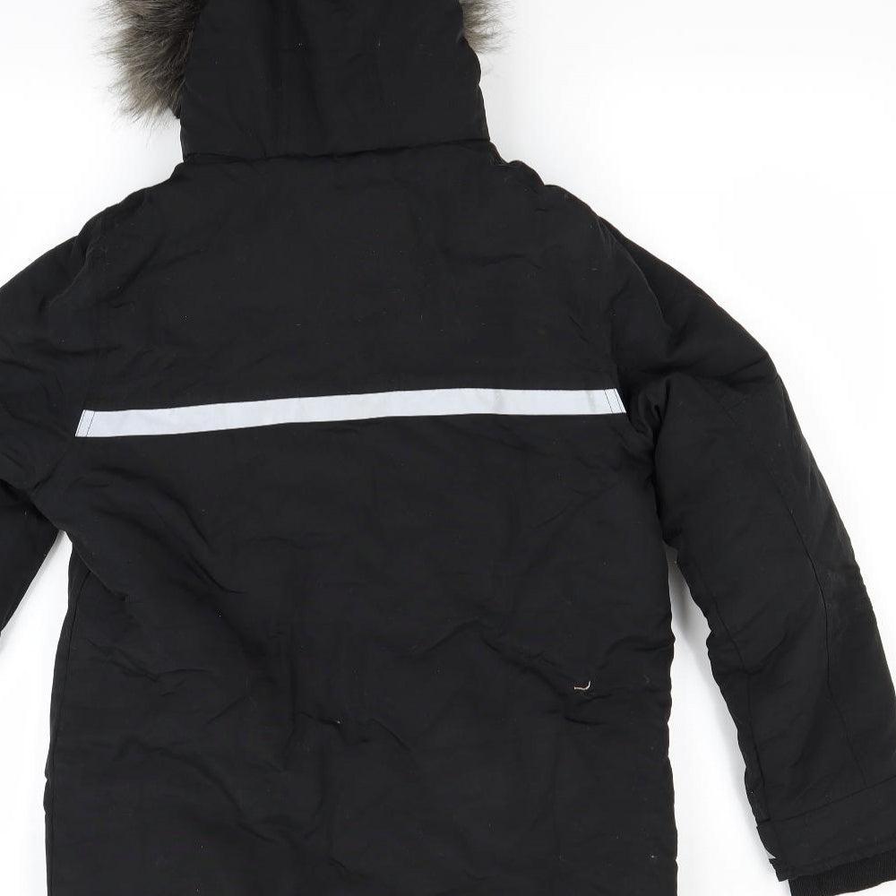Blue Zoo Boys Black   Parka Coat Size 11-12 Years