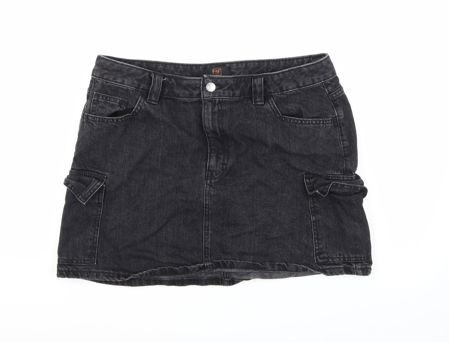 F&F Womens Black   A-Line Skirt Size 16