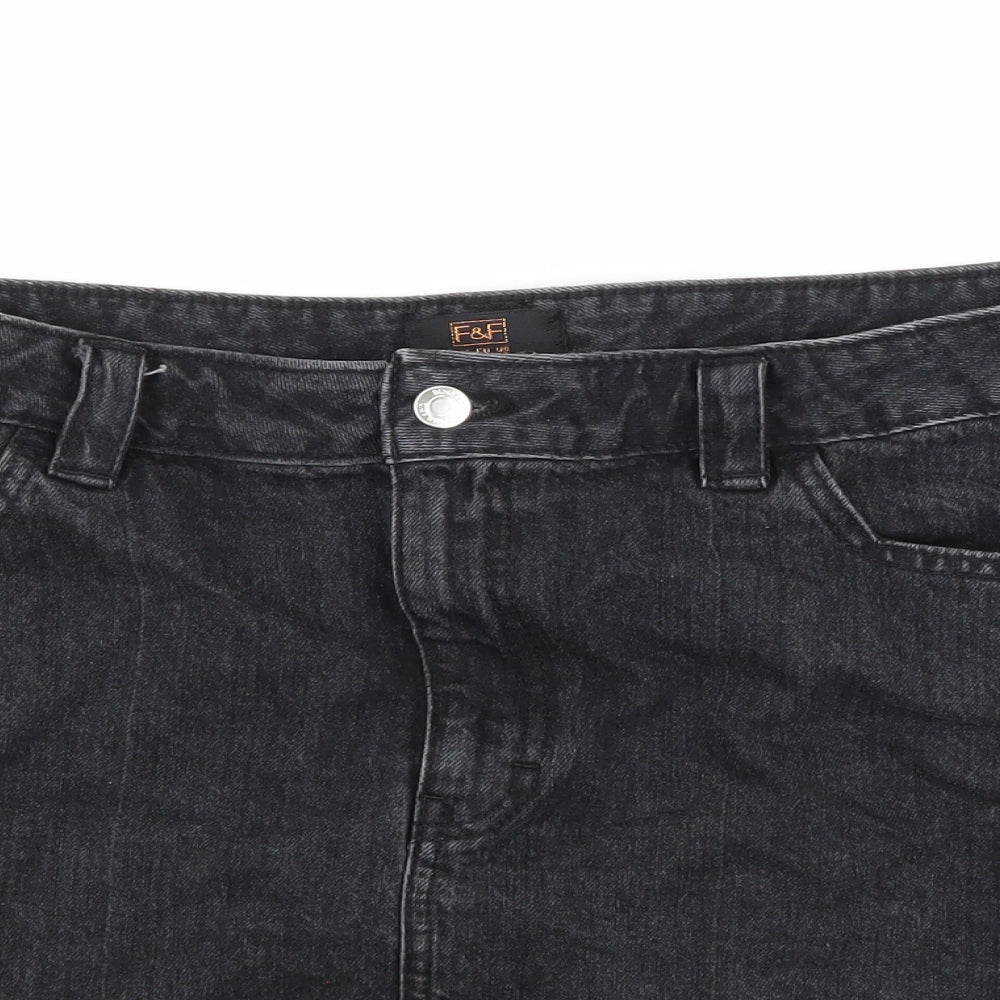 F&F Womens Black   A-Line Skirt Size 16