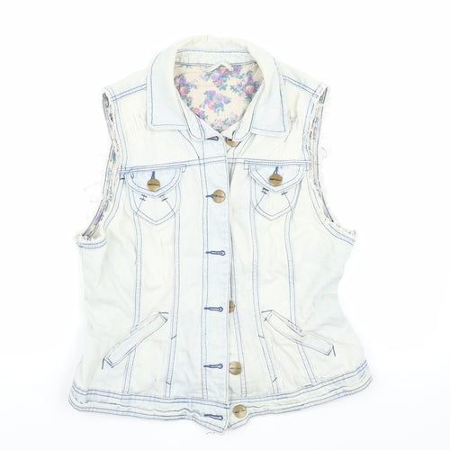 Newlook Womens Blue   Jacket Waistcoat Size 10