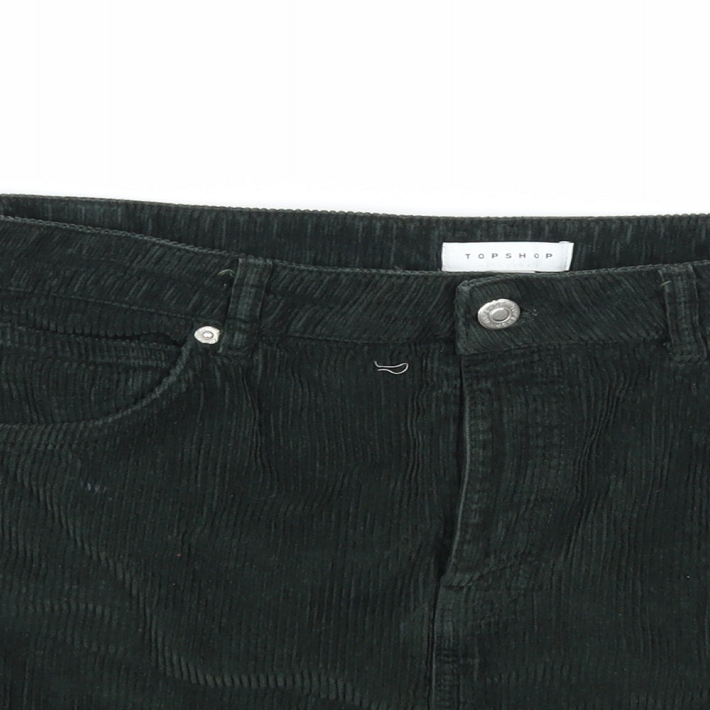 Topshop Womens Green   A-Line Skirt Size 12