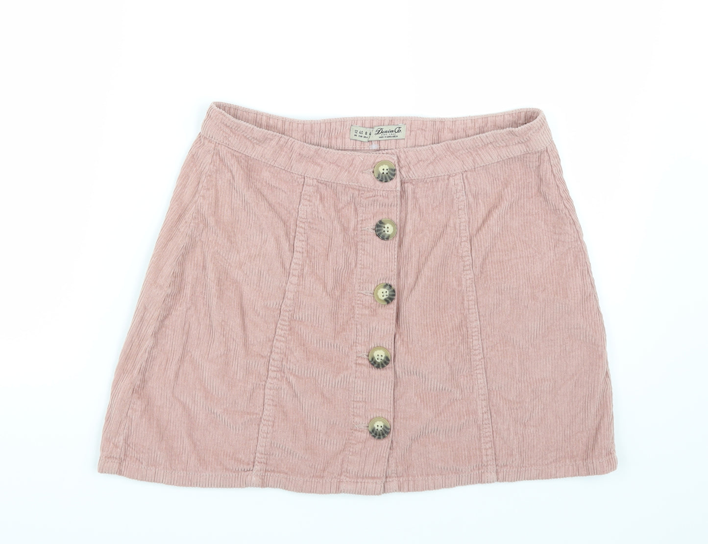 Denim & Co. Womens Pink   A-Line Skirt Size 12