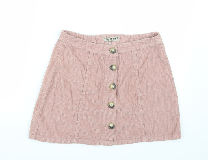 Denim & Co. Womens Pink A-Line Skirt Size 12