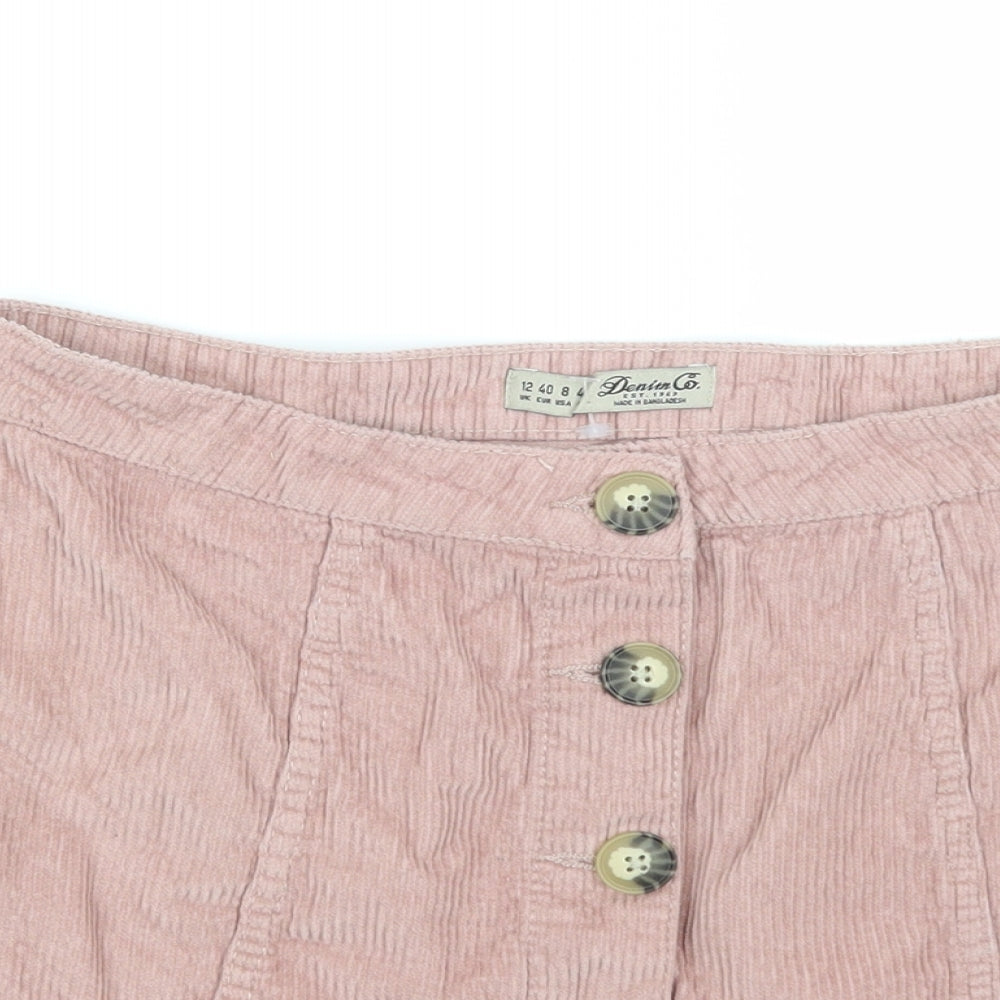 Denim & Co. Womens Pink   A-Line Skirt Size 12