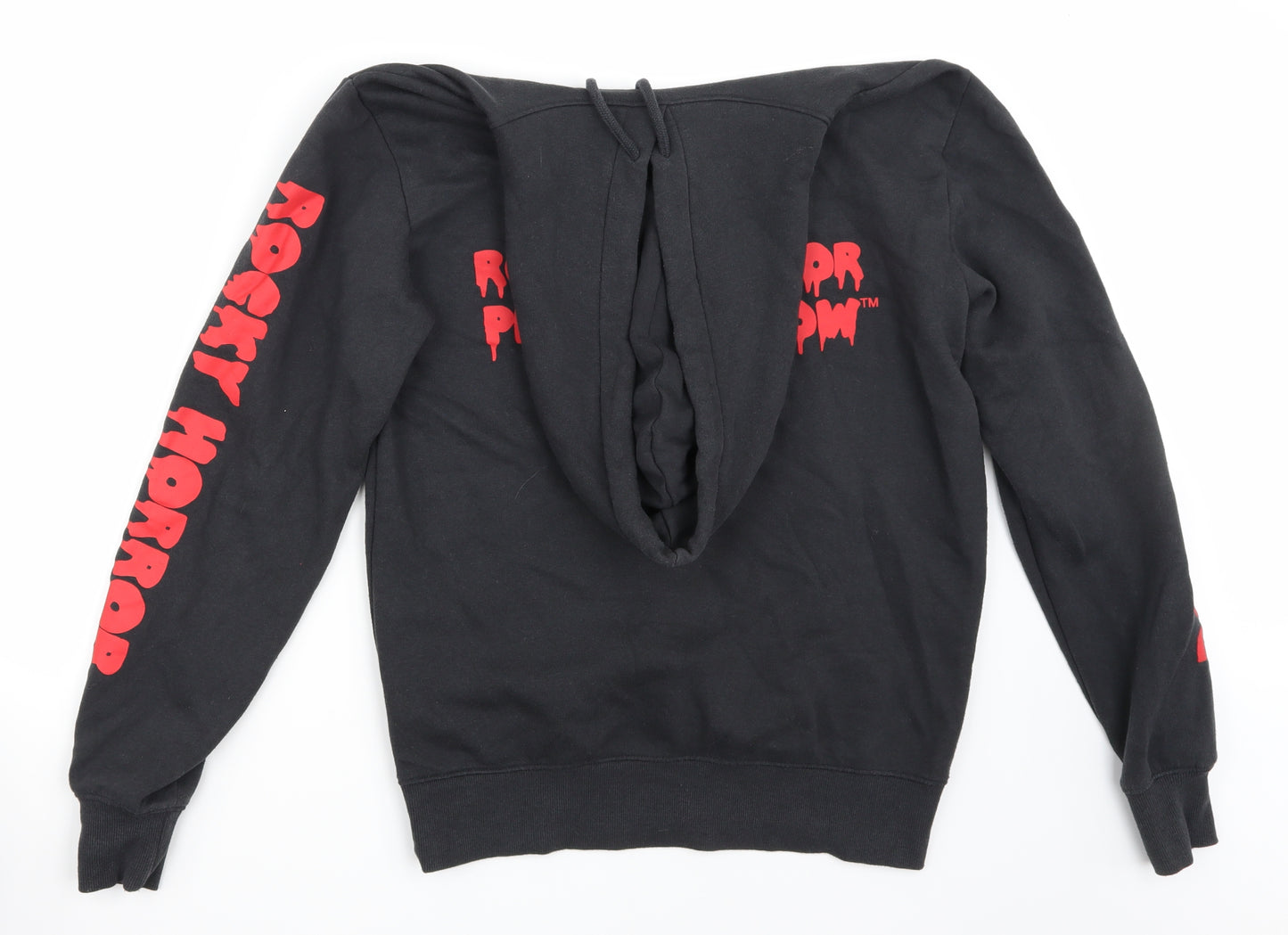 H&N Womens Black Batik  Henley Hoodie Size 10