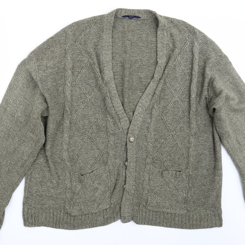 Premier man Mens Green   Cardigan Jumper Size 2XL