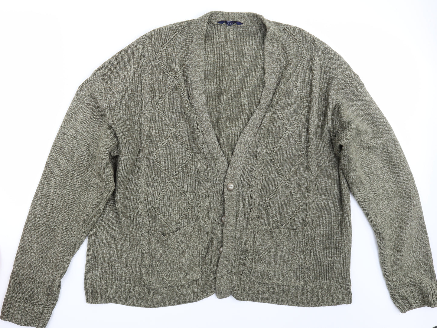 Premier man Mens Green   Cardigan Jumper Size 2XL
