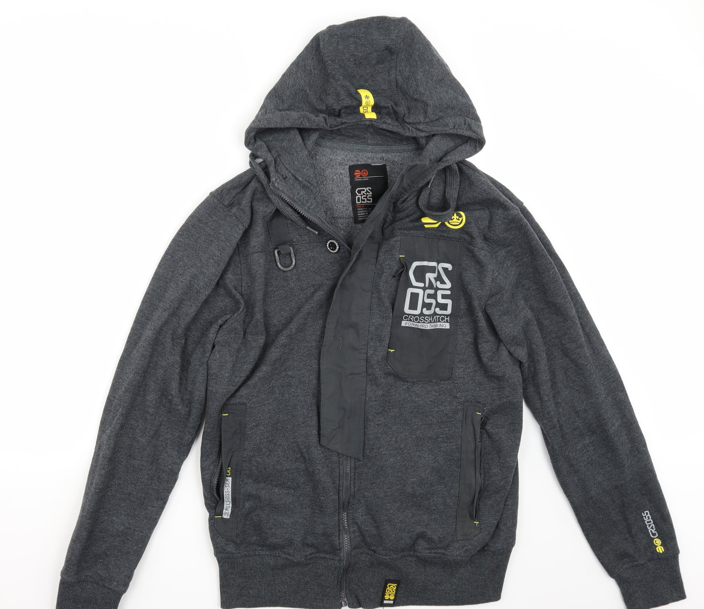 Crosshatch Mens Grey   Full Zip Hoodie Size XL