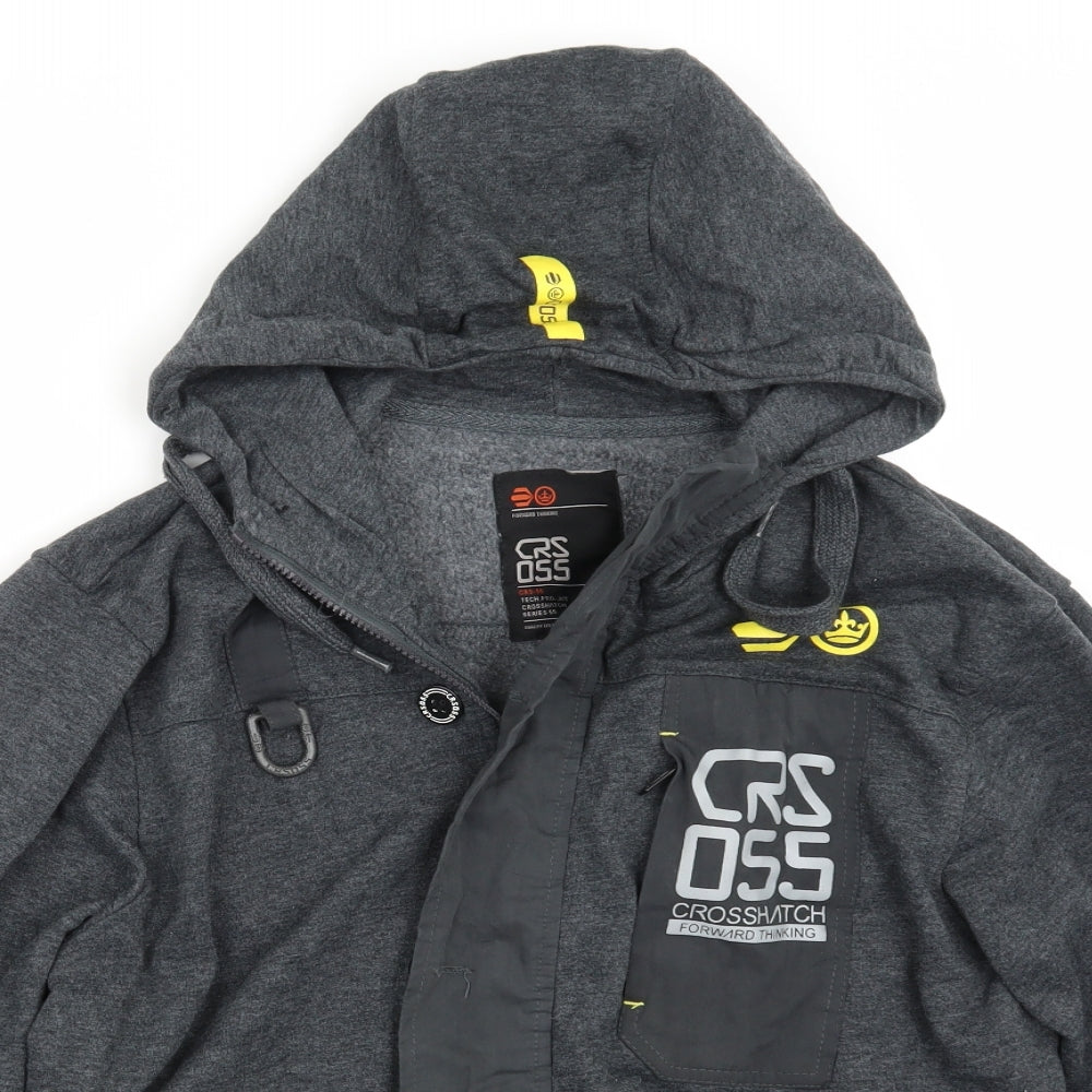 Crosshatch Mens Grey   Full Zip Hoodie Size XL