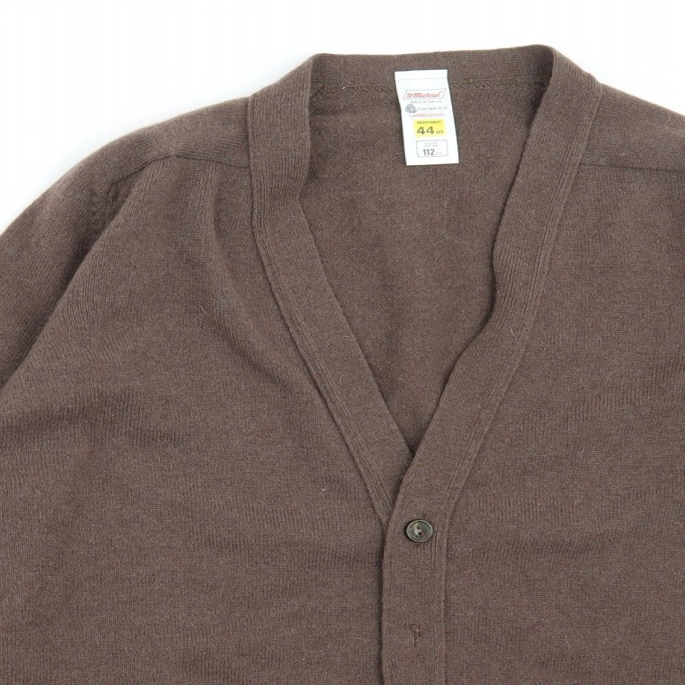 Marks and Spencer Mens Brown   Cardigan Jumper