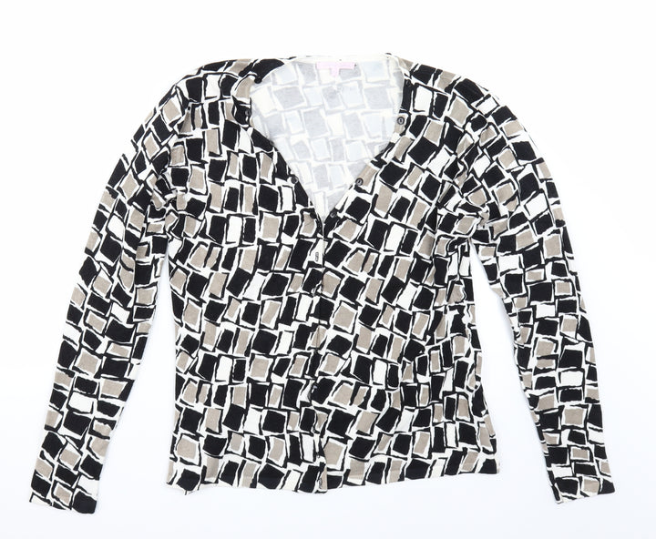 Christina Womens White Cardigan Jumper Size L