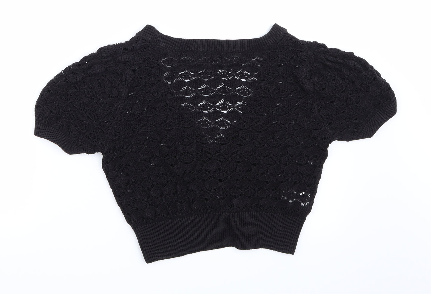 Papaya Womens Black  Rayon Cardigan Jumper Size 14