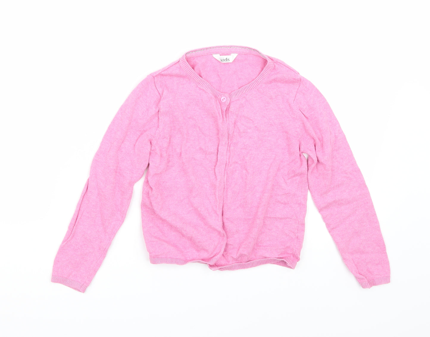 M&Co Girls Pink   Cardigan Jumper Size 5-6 Years