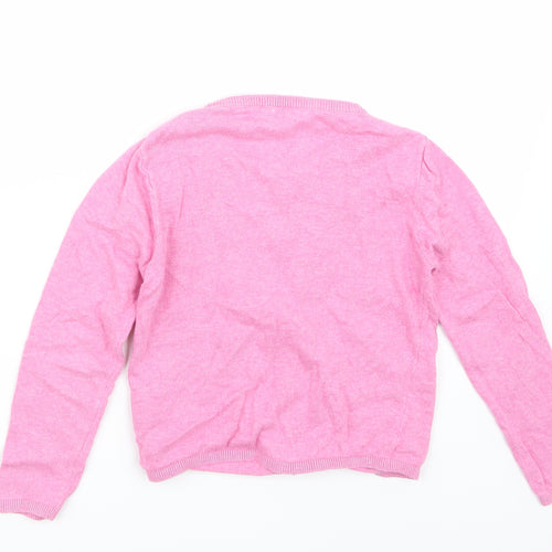 M&Co Girls Pink   Cardigan Jumper Size 5-6 Years