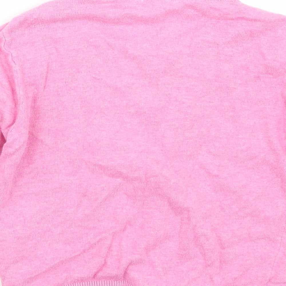 M&Co Girls Pink   Cardigan Jumper Size 5-6 Years