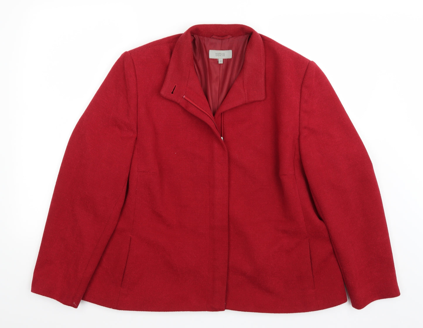 Marks and Spencer Womens Red   Jacket Coat Size 20