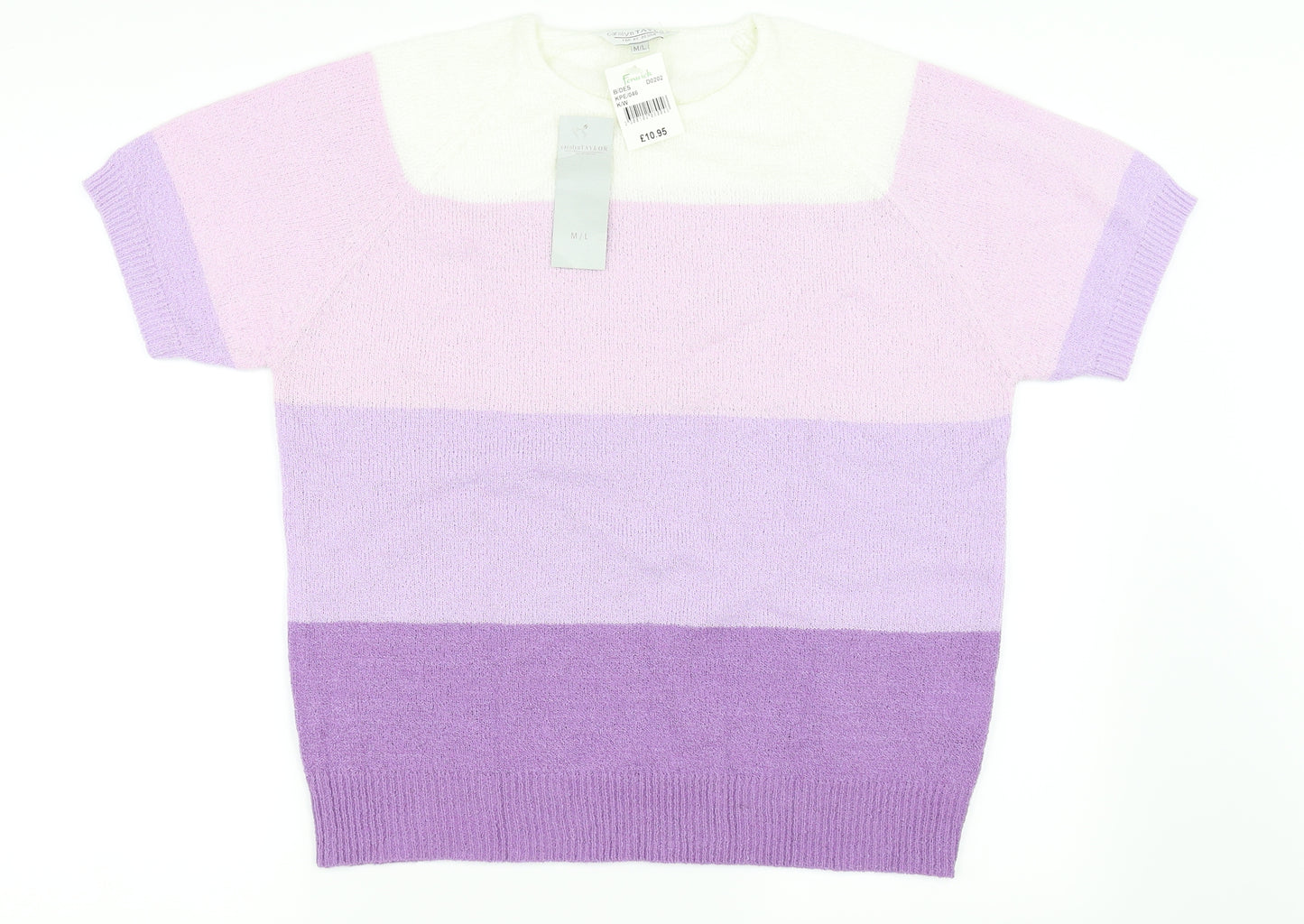 Carolyn Taylor Womens Purple Striped  Pullover Jumper Size M