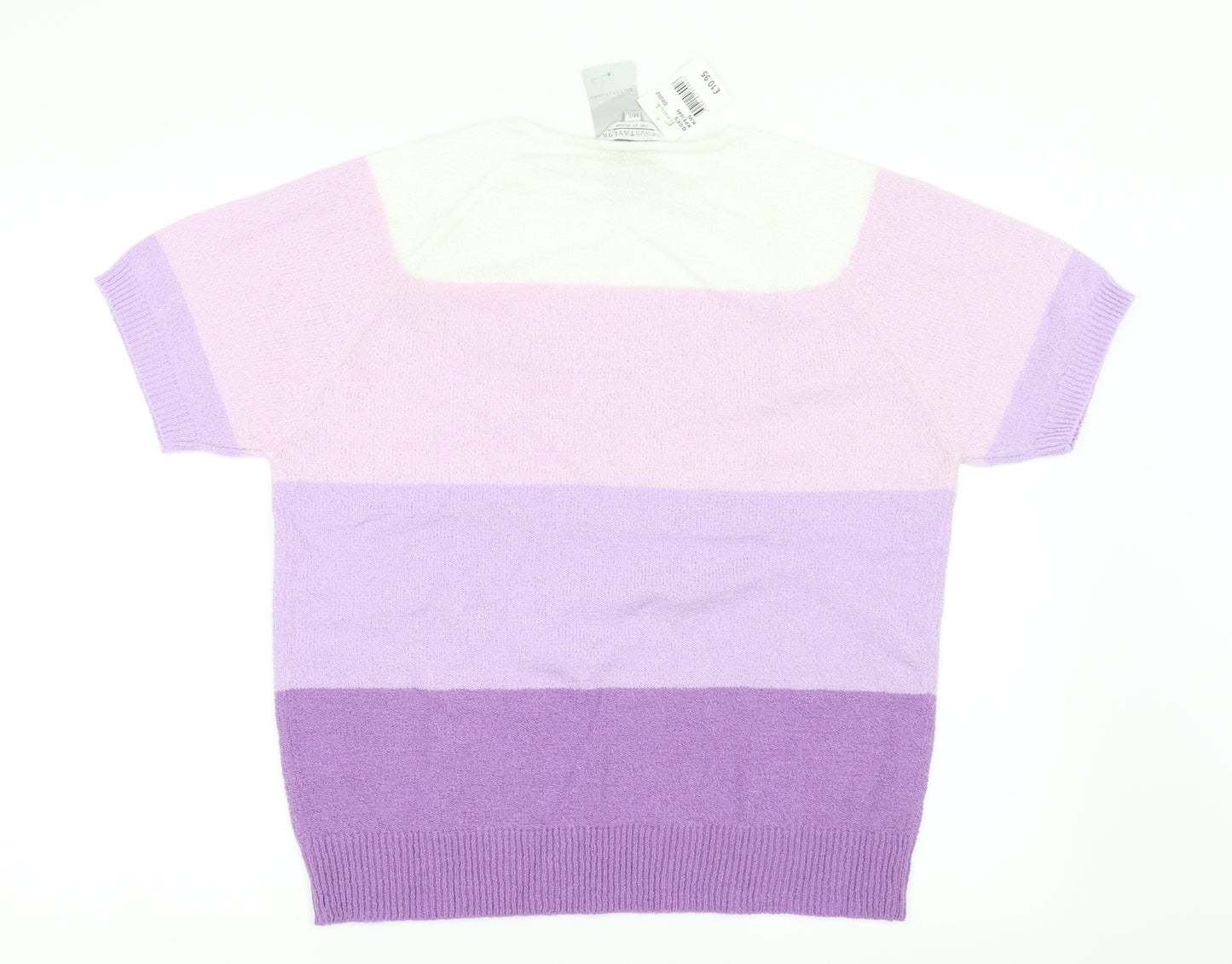 Carolyn Taylor Womens Purple Striped  Pullover Jumper Size M