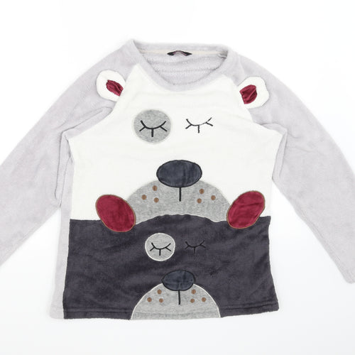 Feel Fabulous  Girls Grey Solid  Top Pyjama Top Size 12 Years