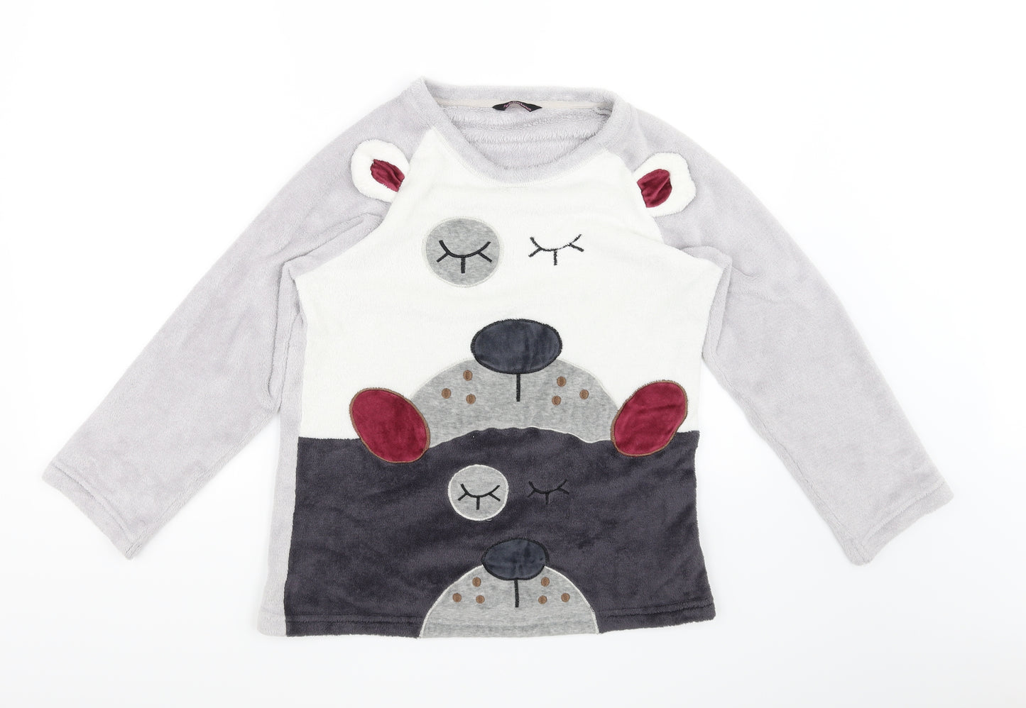 Feel Fabulous  Girls Grey Solid  Top Pyjama Top Size 12 Years