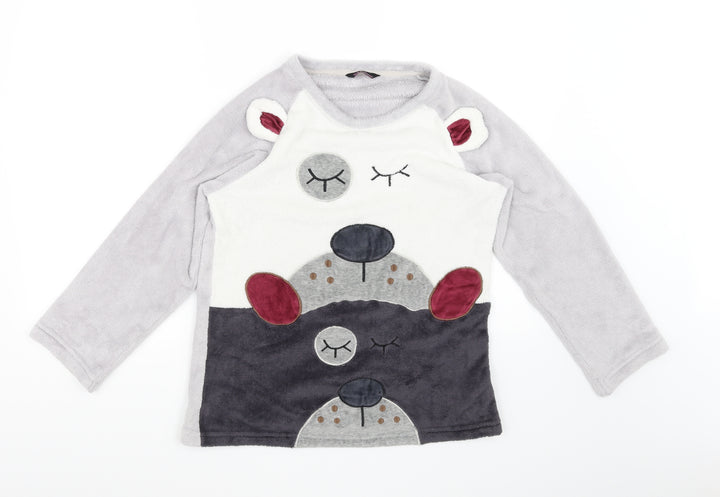 Feel Fabulous  Girls Grey Solid  Top Pyjama Top Size 12 Years