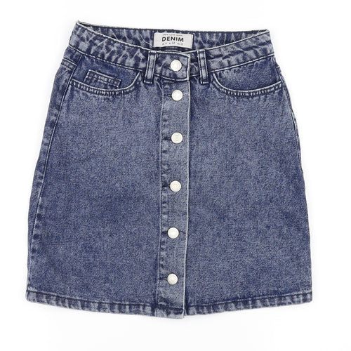 New Look Womens Blue   A-Line Skirt Size 4