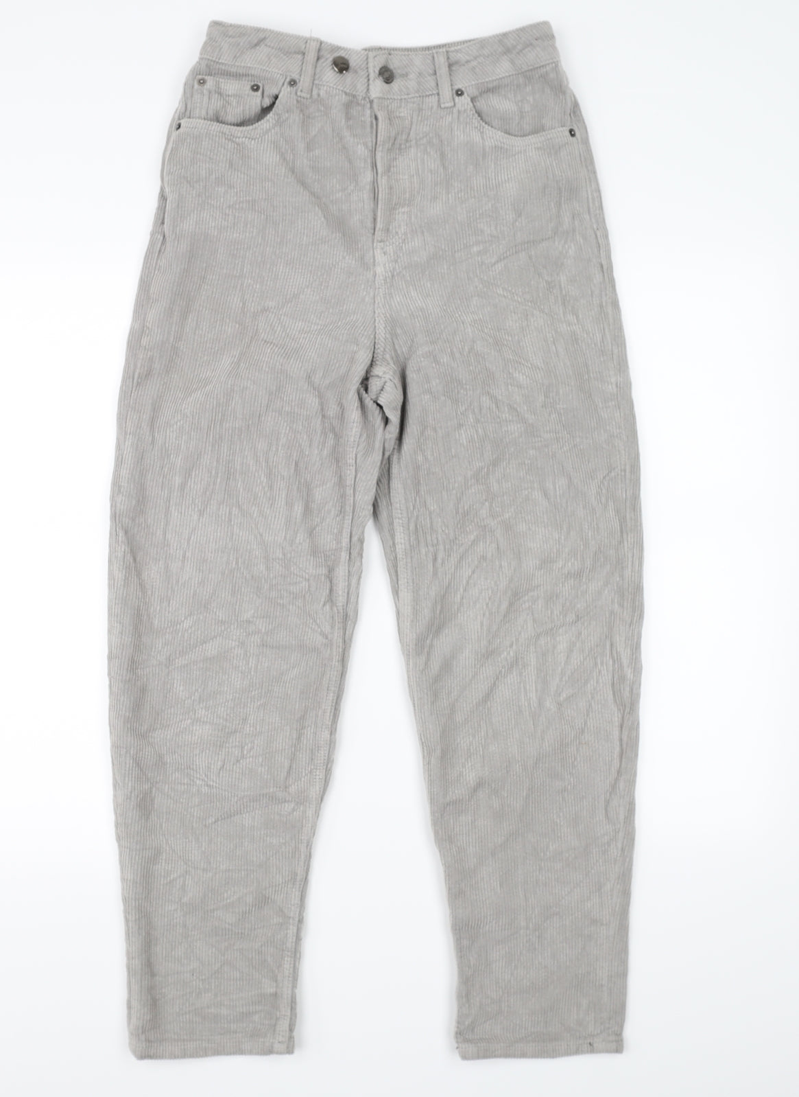 Topshop Mens Grey  Corduroy Straight Jeans Size 24 L30 in