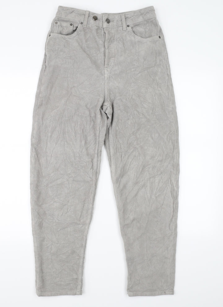 Topshop Mens Grey  Corduroy Straight Jeans Size 24 L30 in