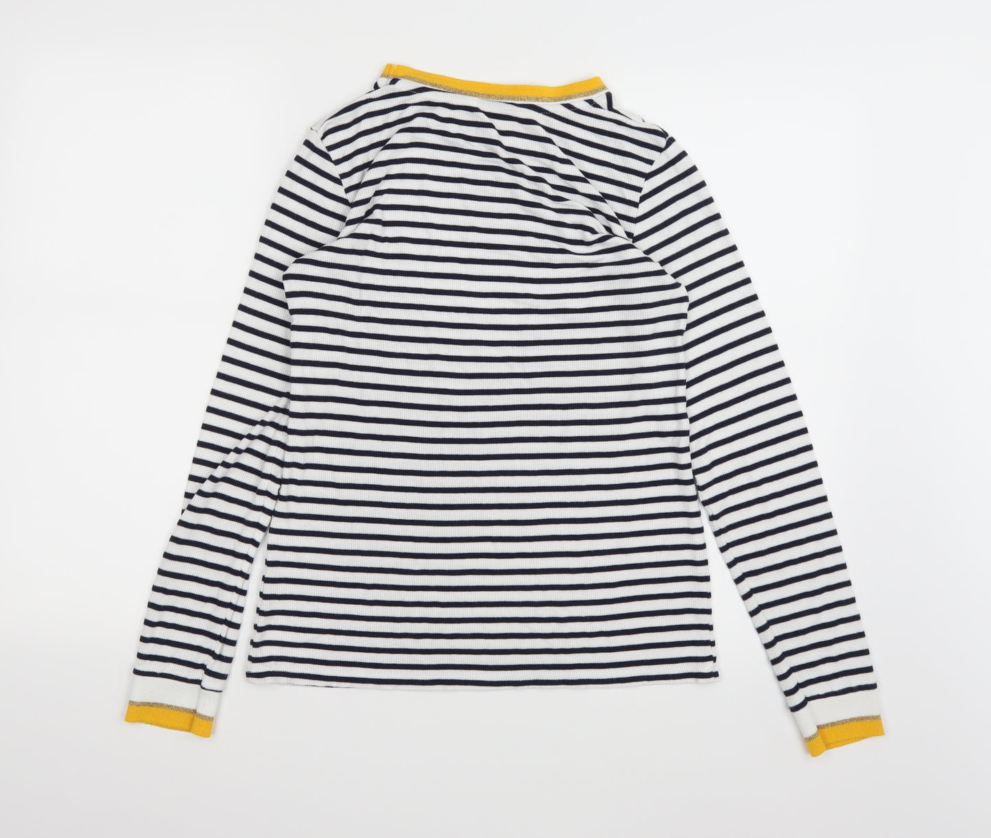 George Womens White Striped  Basic T-Shirt Size 8