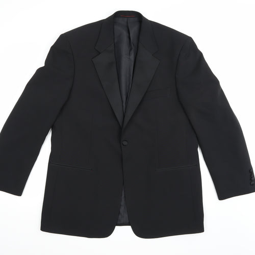 1860 Menswear Mens Black  Rayon Jacket Suit Jacket Size 42