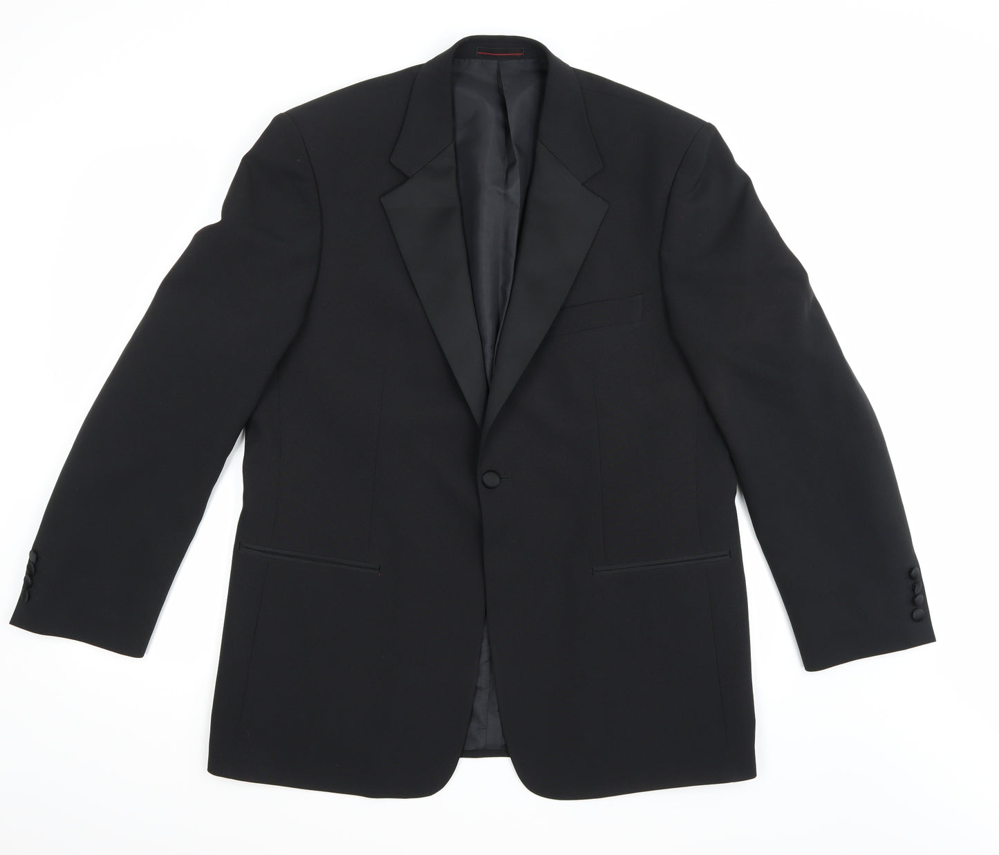 1860 Menswear Mens Black  Rayon Jacket Suit Jacket Size 42