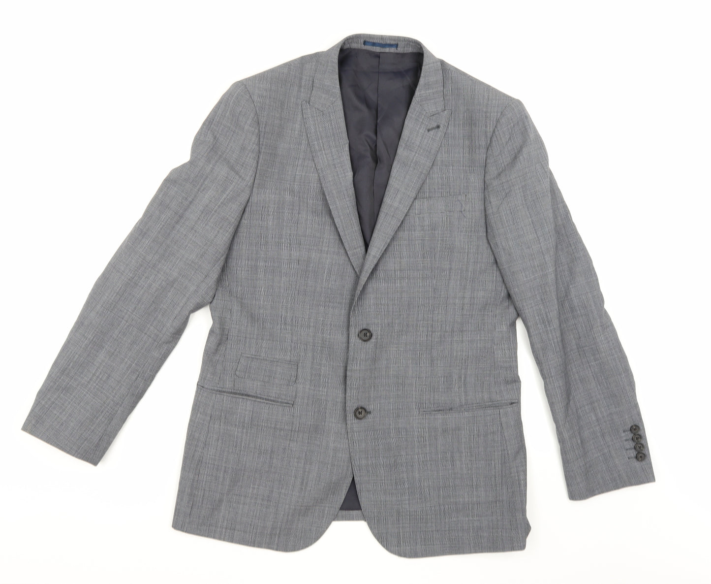 Taylor & Cutter Mens Grey Check Rayon Jacket Suit Jacket Size 40