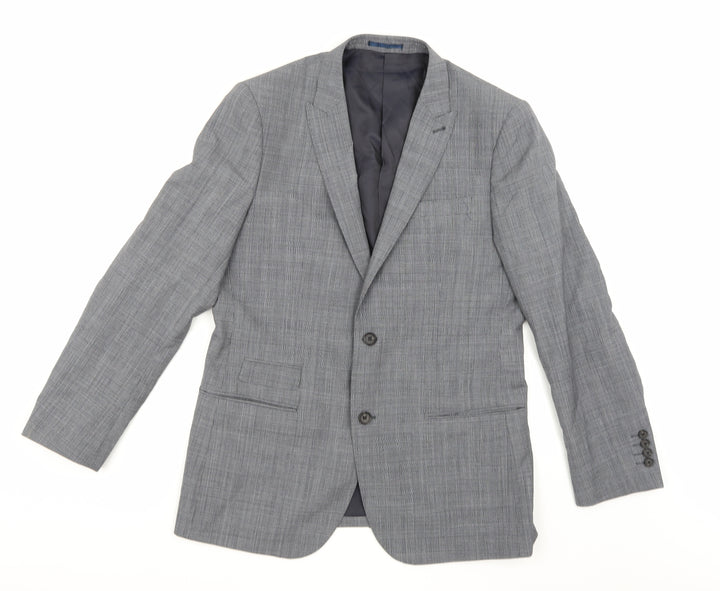 Taylor & Cutter Mens Grey Check Rayon Jacket Suit Jacket Size 40