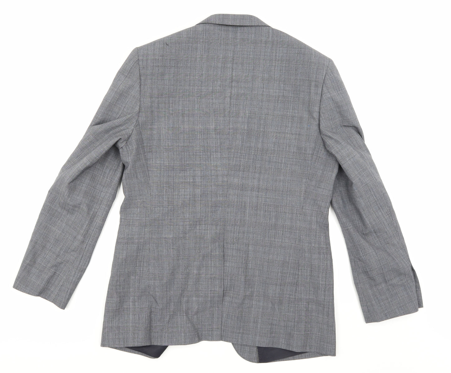 Taylor & Cutter Mens Grey Check Rayon Jacket Suit Jacket Size 40