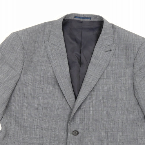 Taylor & Cutter Mens Grey Check Rayon Jacket Suit Jacket Size 40