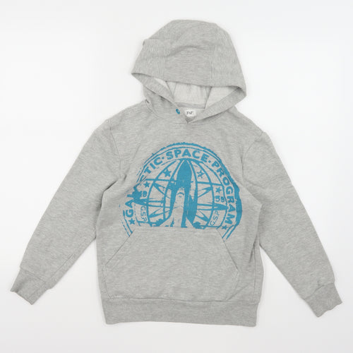 F&F Boys Grey  Jersey Pullover Hoodie Size 9-10 Years