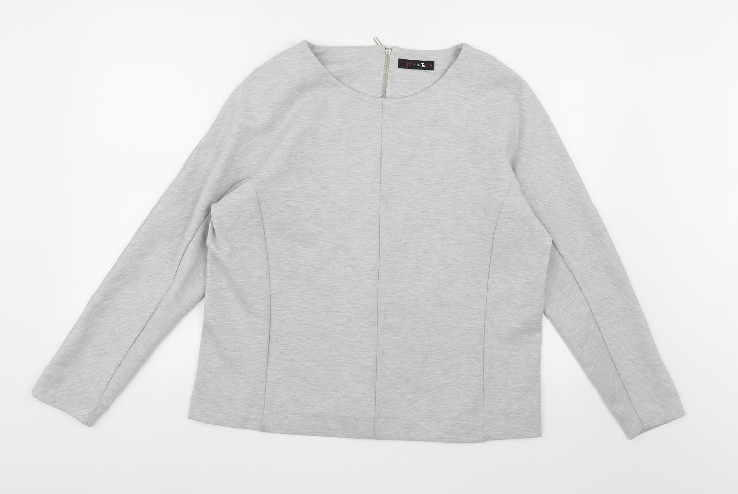 TU Womens Grey  Jersey Full Zip Sweatshirt Size 16