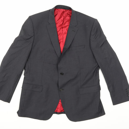 Santinelli Mens Grey  Rayon Jacket Suit Jacket Size 44