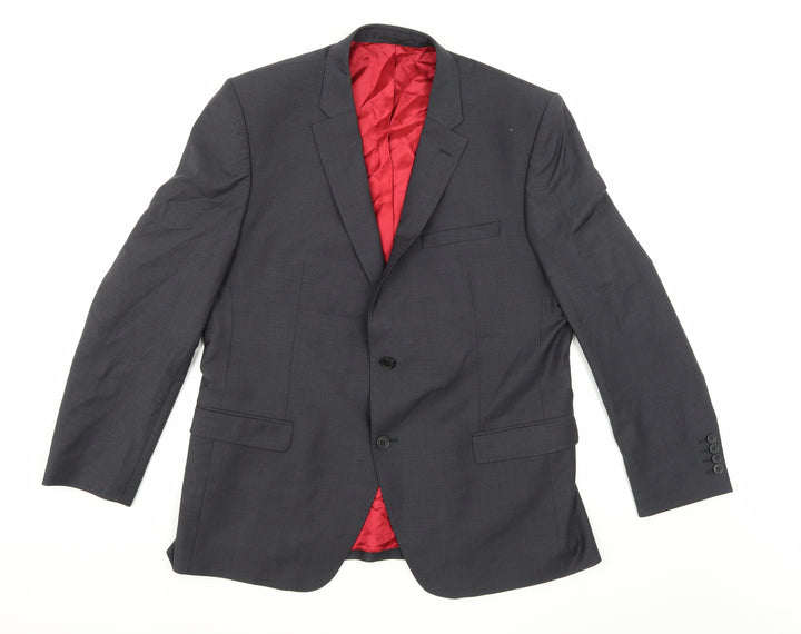 Santinelli Mens Grey  Rayon Jacket Suit Jacket Size 44