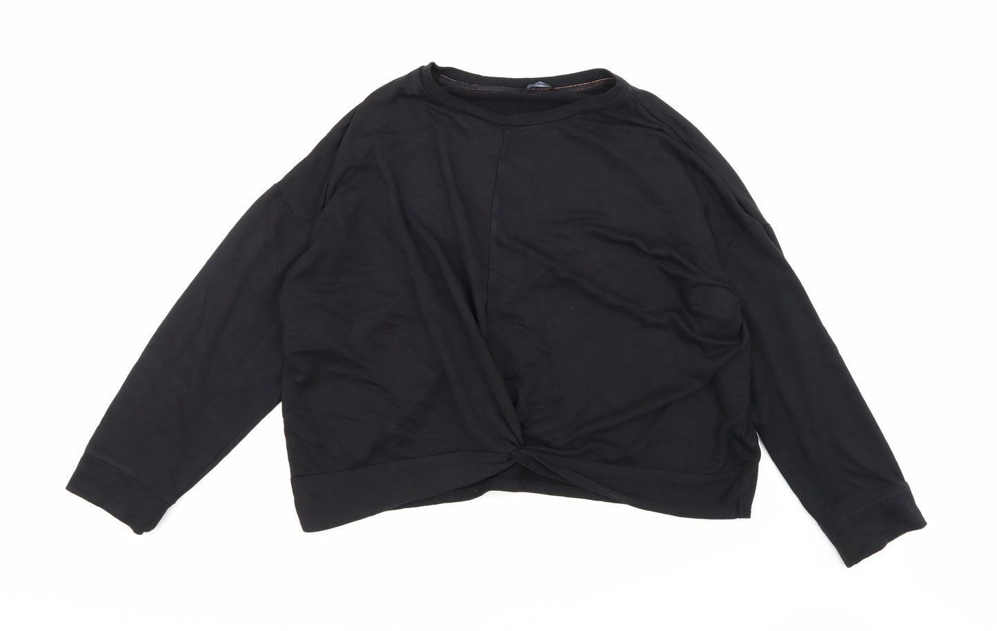George Womens Black  Jersey Wrap Sweatshirt Size L