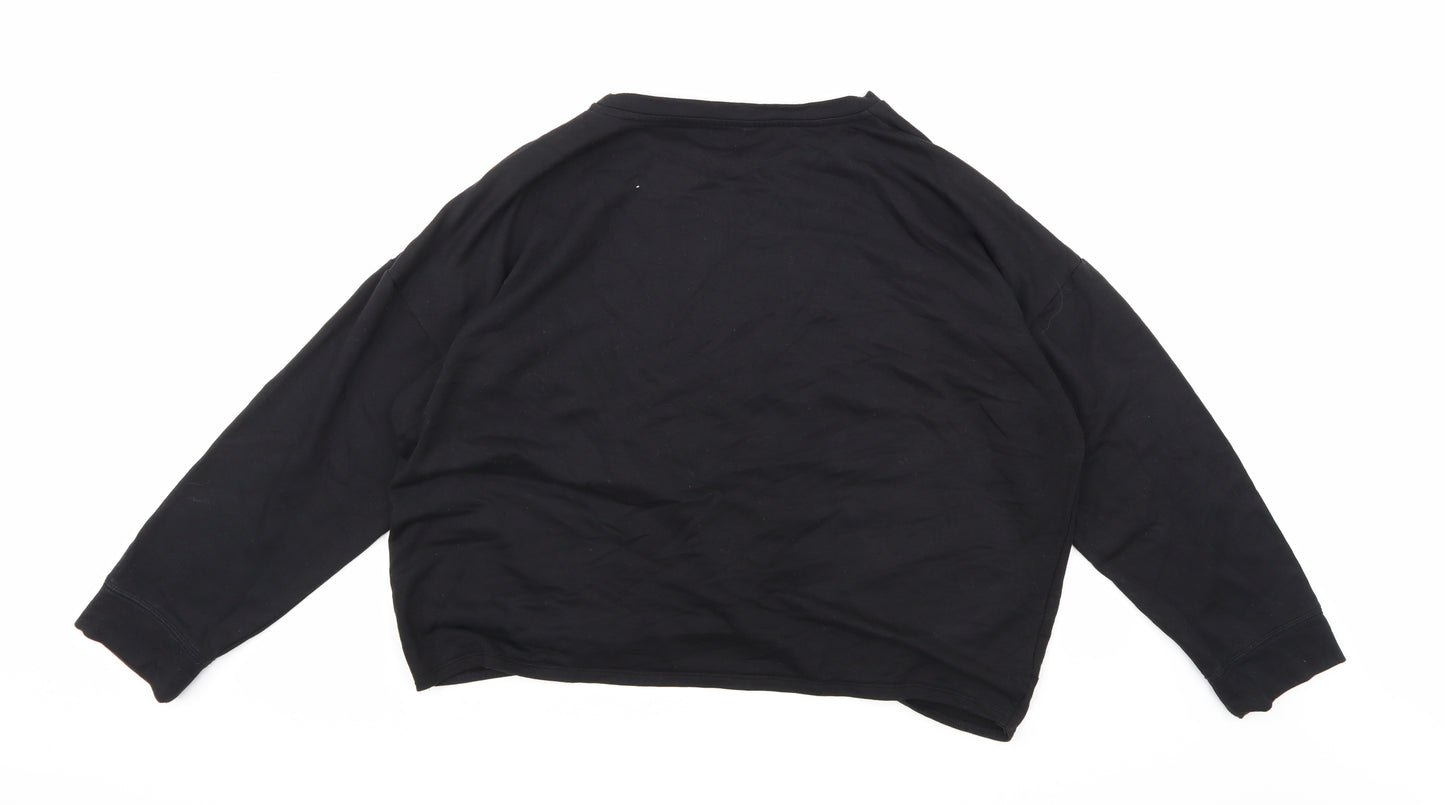 George Womens Black  Jersey Wrap Sweatshirt Size L