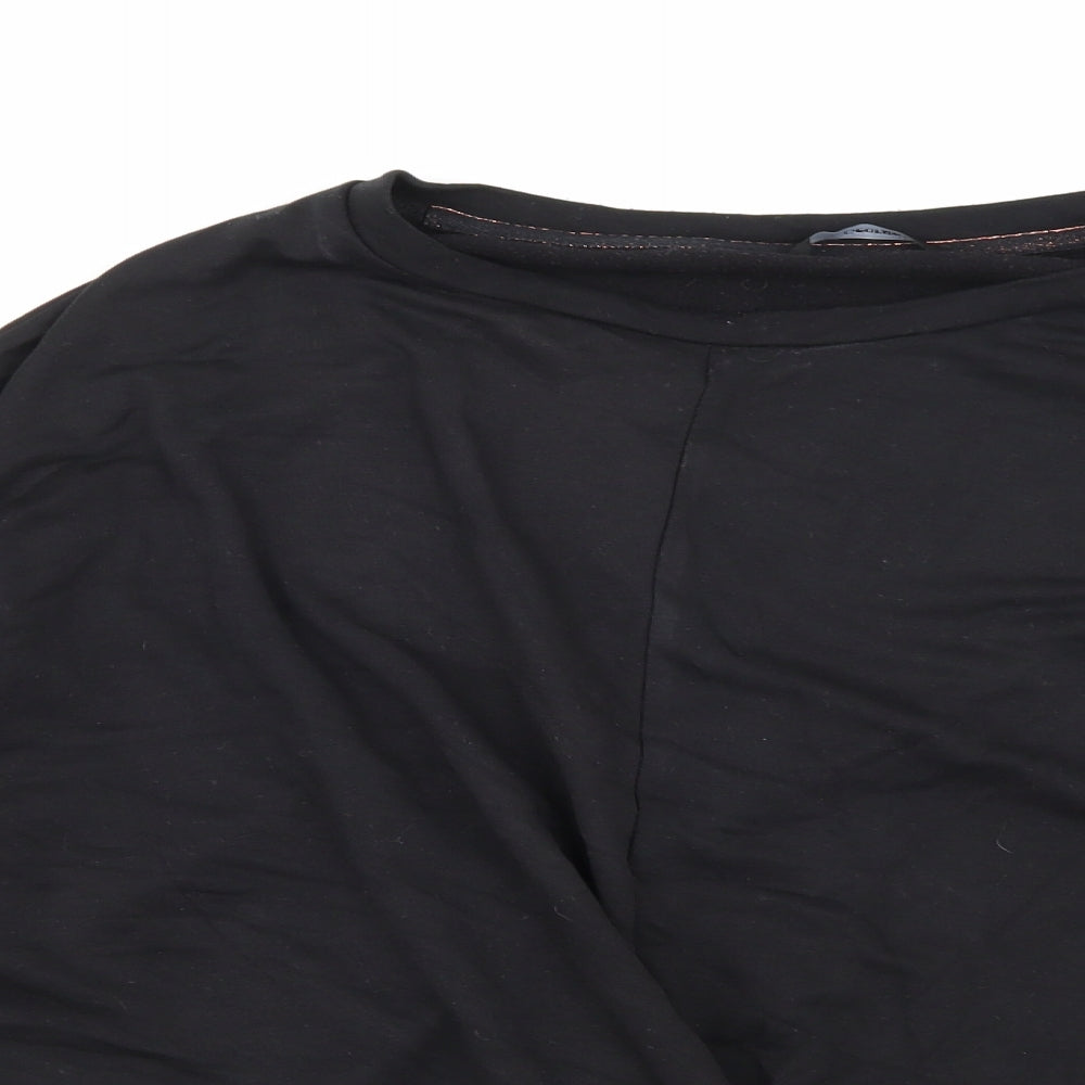 George Womens Black  Jersey Wrap Sweatshirt Size L