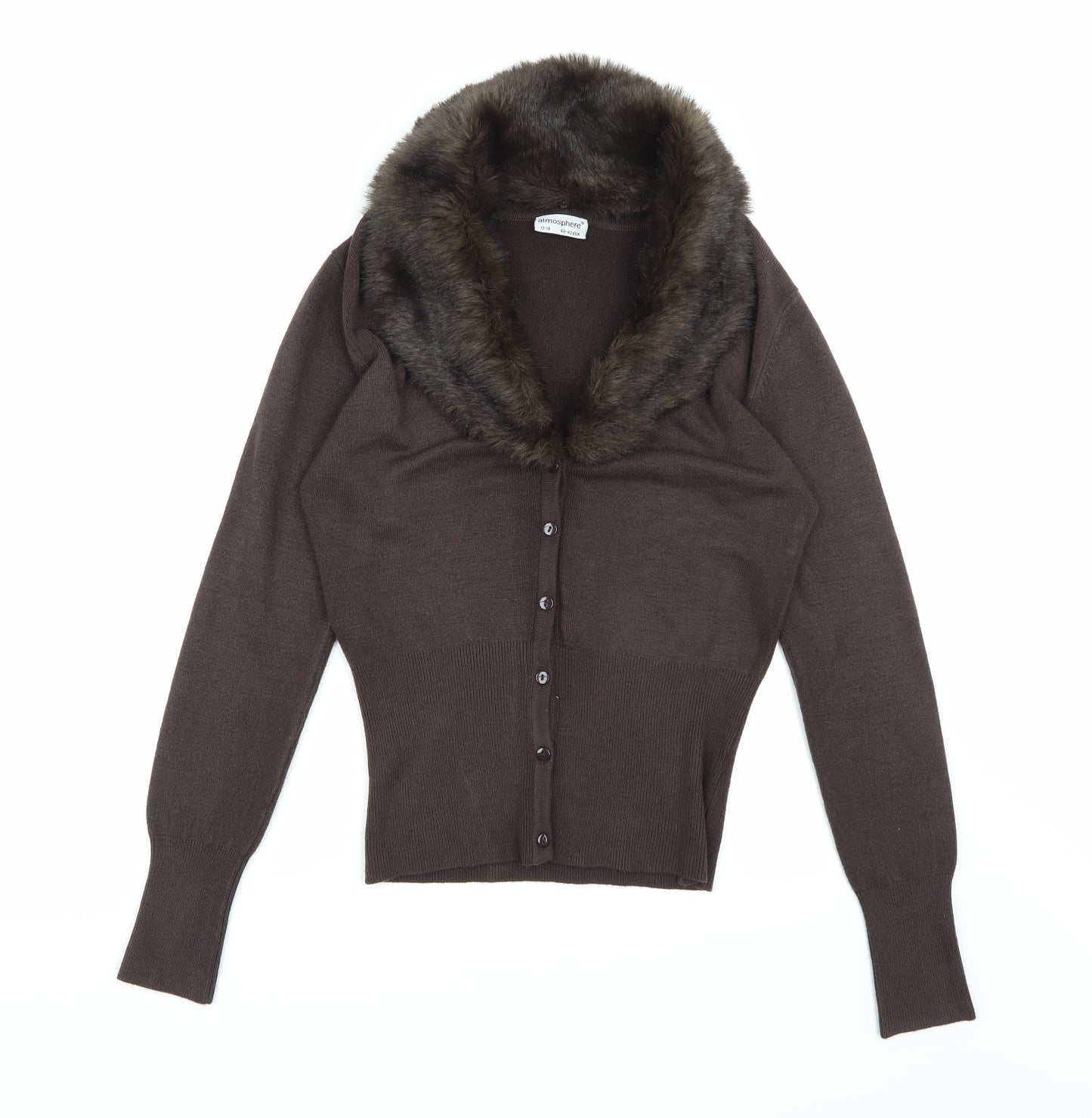 Atmosphere Womens Brown  Knit Cardigan Jumper Size 12