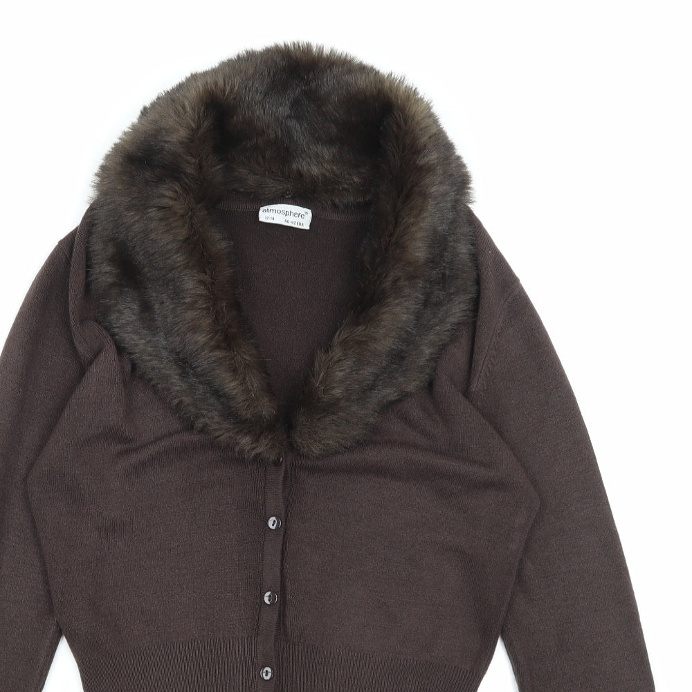 Atmosphere Womens Brown  Knit Cardigan Jumper Size 12