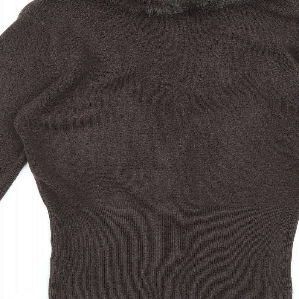 Atmosphere Womens Brown  Knit Cardigan Jumper Size 12