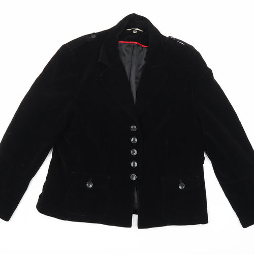 Klass Collection Womens Black  Velour Pea Coat Coat Size 18