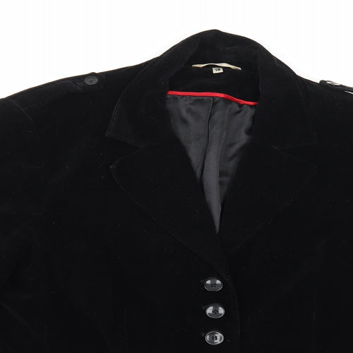 Klass Collection Womens Black  Velour Pea Coat Coat Size 18