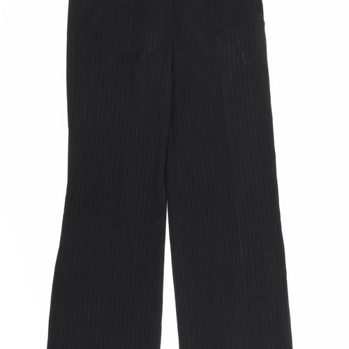 George Womens Black Striped Rayon Trousers  Size 10 L30 in