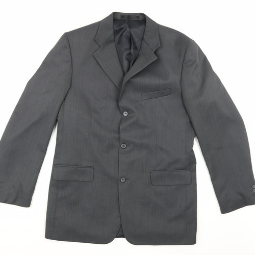 Zantos Mens Grey  Rayon Jacket Suit Jacket Size 40