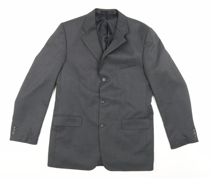 Zantos Mens Grey  Rayon Jacket Suit Jacket Size 40